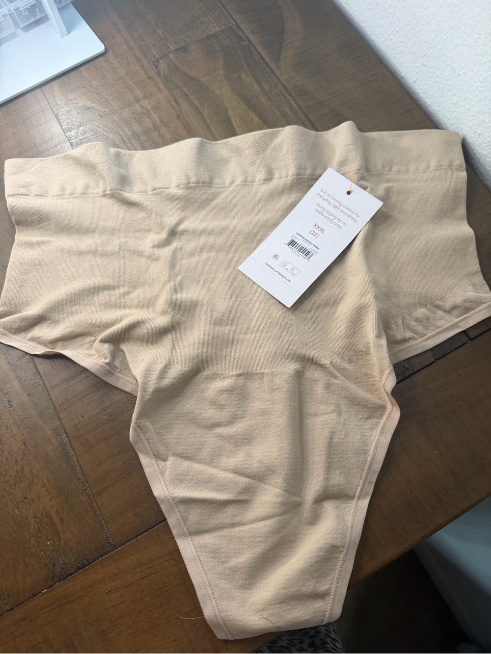 Joyspun nude tan seamless mid-rise thong shaping panties new size XXL